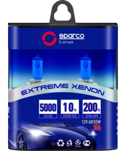 COPPIA DI LAMPADINE AUTO SPARCO "H4" LUCE FREDDA 12V 60/55W